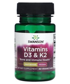 Swanson, Vitamins D3 & K2, MK-7 60 Veggie Caps