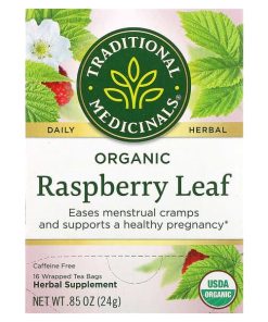Traditional Medicinals, Organic Raspberry Leaf, Caffeine Free, 16 Wrapped Tea Bags, 0.85 oz (24 g)