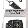 Bondage Neck to Wrist Restraints Leather Kits fetish Couple Toys black - Image 4