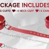 Bondage Neck to Wrist Restraints Leather Kits fetish Couple Toys black - Image 2
