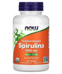 NOW Foods, Certified Organic Spirulina, Double Strength, 1,000 mg, 120 Tablets