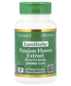 California Gold Nutrition, EuroHerbs™, Passion Flower Extract, Euromed Quality, 250 mg, 60 Veggie Capsules