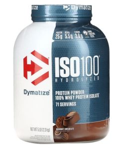 Dymatize, ISO100® Hydrolyzed, 100% Whey Protein Isolate, Gourmet Chocolate, 5 lbs (2.3 kg) 71 servings