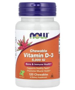 Now Foods Chewable Vitamin D3 5000 IU , Mint, 120 Chewables