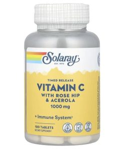 Solaray, Timed Release Vitamin C with Rose Hip & Acerola, 1,000 mg, 100 Tablets