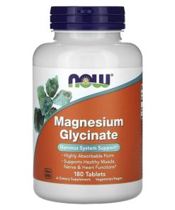 NOW Foods, Magnesium Glycinate With BioPerine®, 180 Veg Capsules