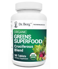 Dr. Berg's Greens Superfood Cruciferous Vegetable Tablets - Vegetable Supplements for Adults w/ 11 Phytonutrient Super Greens Tablets - Energy, Immune System & Liver Veggie Tablets - 90 Tablets