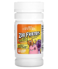 21st Century, Zoo Friends With Extra C, 60 Chewable Tablets