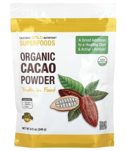 California Gold Nutrition, Superfoods, Organic Cacao Powder 240g