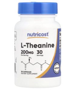 Nutricost, L-Theanine, 200 Mg, 30 Capsules