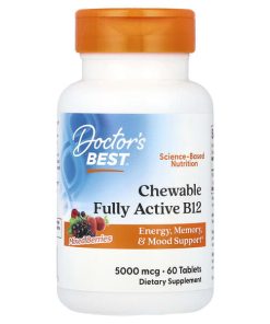 Doctor's Best, Chewable Fully Active B12, Mixed Berries , 5,000 mcg, 60 Tablets
