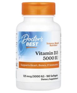 Doctor's Best, Vitamin D3, 125 mcg (5,000 IU), 180 Softgels