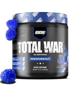 REDCON1 Total War Pre Workout Powder, Blue Raspberry 30 Servings)