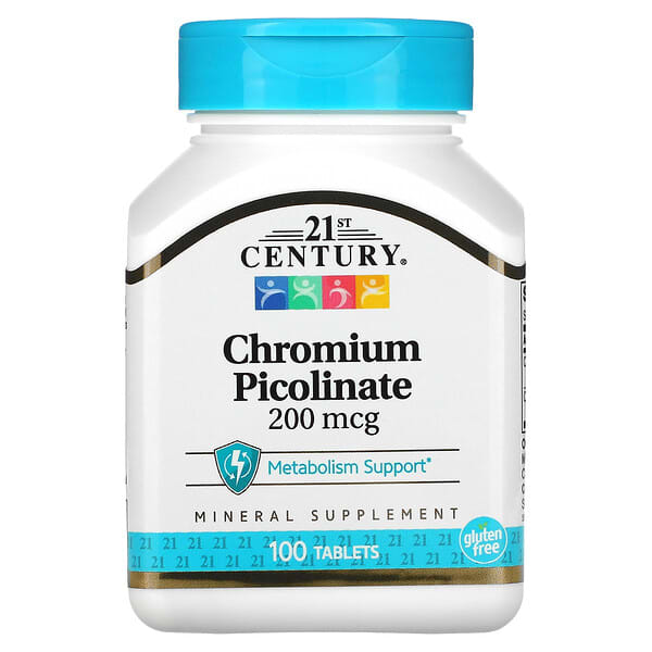 21st Century, Chromium Picolinate, 200 McG, 100 Tablets