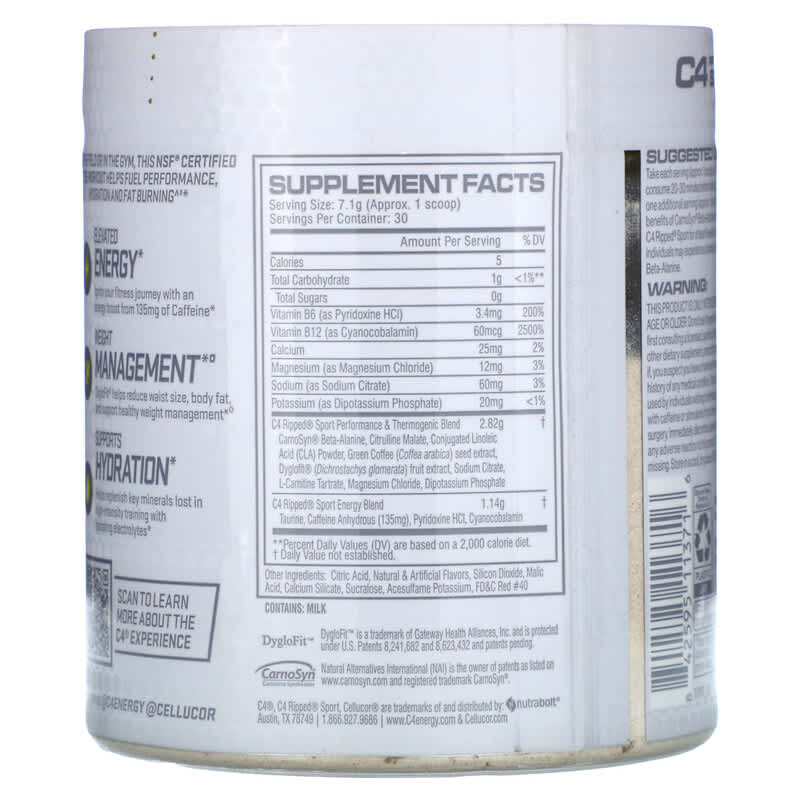 Alternative view of C4 Cellucor, C4 Sport Ripped, Preworkout, Fruit Punch, 30 Servings