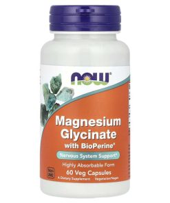 Now Foods, Magnesium Glycinate With Bioperine, 60 Veg Capsules