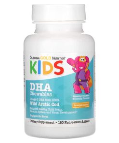 California Gold Nutrition, Kids DHA Chewables, 100% Wild Arctic Cod, Strawberry-Lemon, 180 Fish Gelatin Softgels