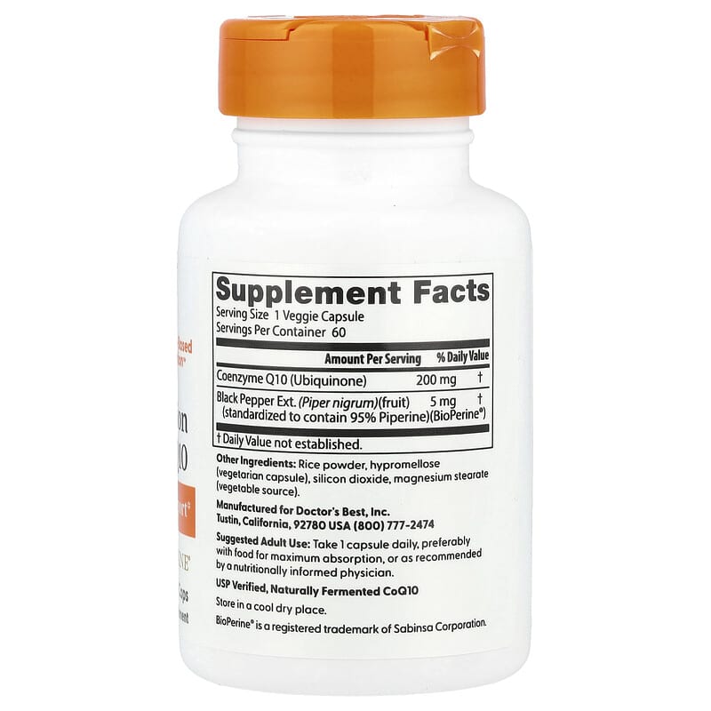 Alternative view of Doctor's Best, High Absorption CoQ10 with BioPerine®, 60 Veggie Caps