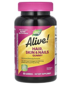 Nature's Way, Alive Hair, Skin & Nails Gummies, Strawberry, 60 Gummies