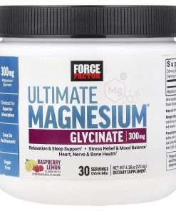 Force Factor Ultimate Magnesium® Glycinate Drink Mix, Raspberry Lemon, 123.6g 30 servings