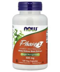 NOW Foods Phase 2, Starch Neutraliser, 500 mg, 120 Veg Capsules