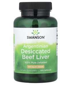 Swanson Vitamins Argentine Desiccated Beef Liver, 500 mg, 120 Capsules