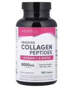 NeoCell Grass-fed Collagen Peptides + Vitamin C & Biotin, 180 Tablets