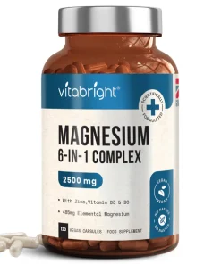 Magnesium Complex 6-in-1 Supplement with Zinc 120 Capsules ~ 40 Day Supply