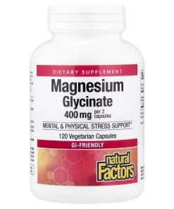 Natural Factors Magnesium Glycinate, 200 mg, 120 Vegetarian Capsules