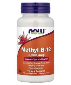 NOW Foods Methyl B12 B-12, 5000 mcg, 90 Veg Capsules