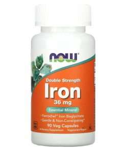 NOW Foods Iron Bisglycinate, 36 mg, 90 Veg Capsules