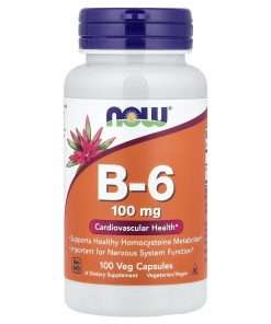 NOW Foods B6 B-6, 100 mg, 100 Veg Capsules