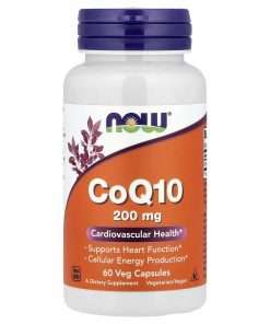 NOW Foods CoQ10, 200 mg, 60 Veg Capsules