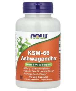 NOW Foods KSM-66 Ashwagandha®, 600 mg, 90 Veg Capsules