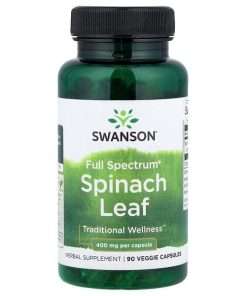 Swanson, Full Spectrum Spinach Leaf, 400 Mg, 90 Veggie Capsules