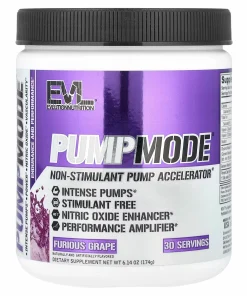 EVLution Nutrition PumpMode®, Non-Stimulant Pump Accelerator, Furious Grape, 30 servings