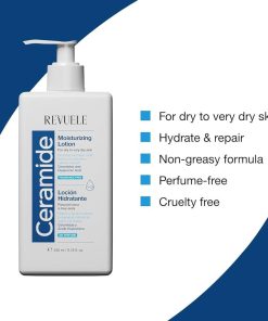 Revuele Ceramide Moisturizing Lotion (250 ml / 8.45 fl. oz.) - For Dry to Very Dry Skin with Ceramides & Hyaluronic Acid