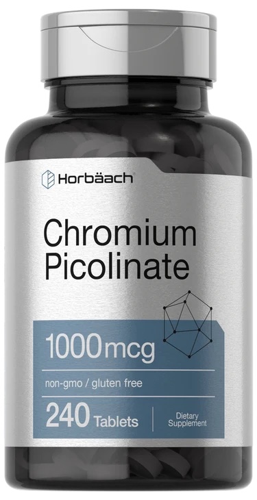 Horbäach Chromium Picolinate 1000mcg (240 Vegetarian Tablets) - Metabolism & Sugar Support