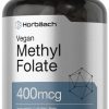 Horbäach Vegan Methyl Folate 400mcg (150 Vegetarian Capsules) - Active B9 Supplement