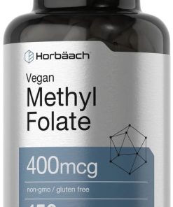 Horbäach Vegan Methyl Folate 400mcg (150 Vegetarian Capsules) - Active B9 Supplement