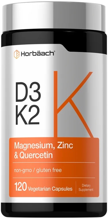 Horbäach Vitamin D3 K2 with Magnesium, Zinc & Quercetin - 120 Vegetarian Capsules - Image 2